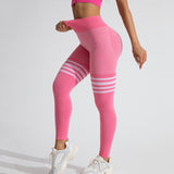 Thigh-Striped V-Back Scrunch Leggings