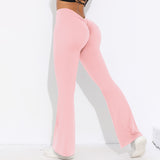 V-Back Ruched Flare Leggings