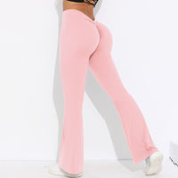 V-Back Ruched Flare Leggings