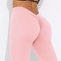 V-Back Ruched Flare Leggings