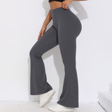 V-Back Ruched Flare Leggings