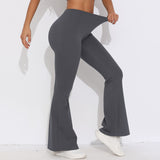 V-Back Ruched Flare Leggings