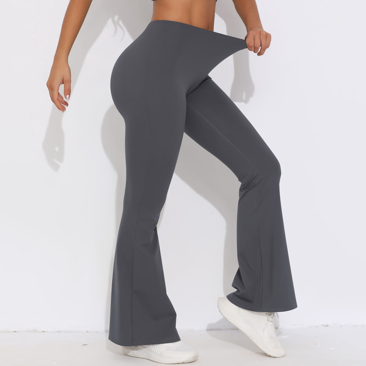 V-Back Ruched Flare Leggings