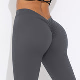 V-Back Ruched Flare Leggings