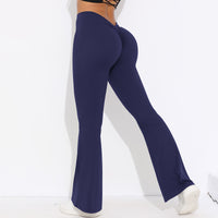 V-Back Ruched Flare Leggings