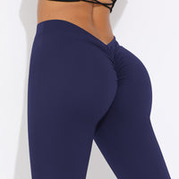 V-Back Ruched Flare Leggings