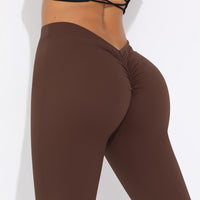 V-Back Ruched Flare Leggings